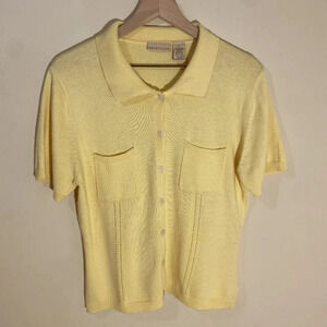 Apostrophe Canary Yellow Cardigan, Large